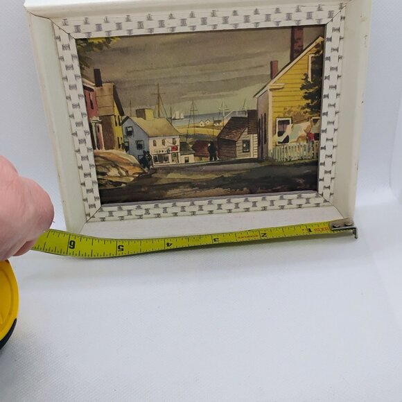 Vtg John Rogers Lithograph Print "Summer Street in Town Scene" Framed 6"x5" - Picture 7 of 8